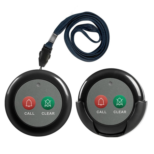 SYNLETT Dual Function 2-in-1 Call Button for Wireless Calling System 2 PCS Black