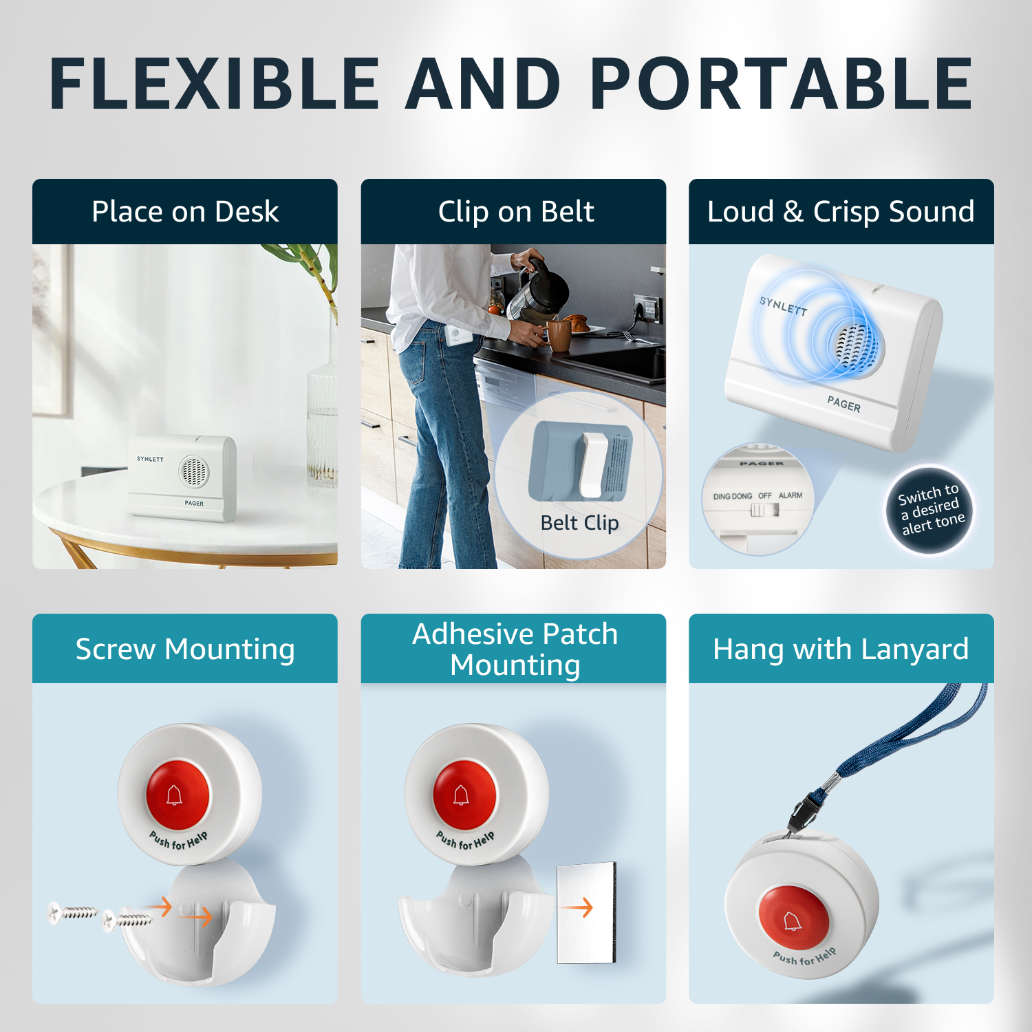 caregiver pager call button for elderly at home synlett portable wireless room senior pendant buzzer calling bell bed alarms monitoring systems nurse call system emergency panic beeper alert button sos dementia patient fall prevention alarm hospice gift