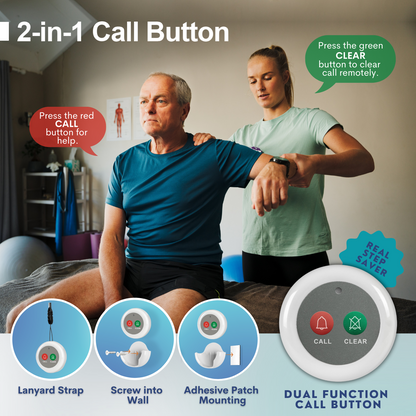 SYNLETT Dual Function 2-in-1 Call Button for Wireless Calling System 2 PCS White