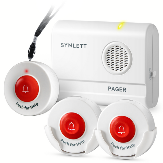 caregiver pager call button for elderly at home synlett portable wireless room senior pendant buzzer calling bell bed alarms monitoring systems nurse call system emergency panic beeper alert button sos dementia patient fall prevention alarm hospice gift