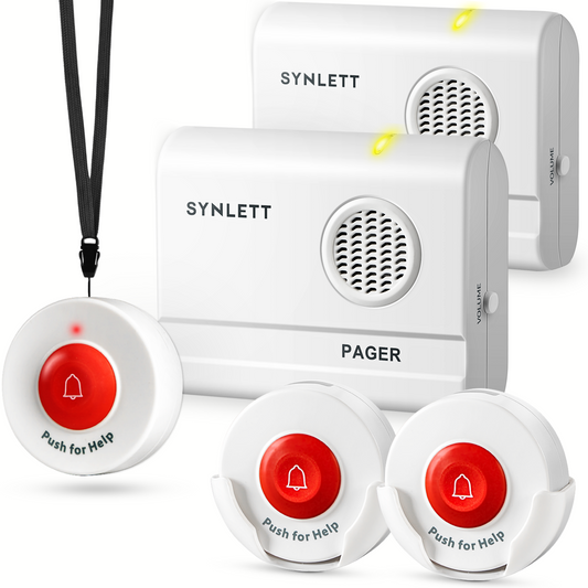 caregiver pager call button for elderly at home synlett portable wireless room senior pendant buzzer calling bell bed alarms monitoring systems nurse call system emergency panic beeper alert button sos dementia patient fall prevention alarm hospice gift