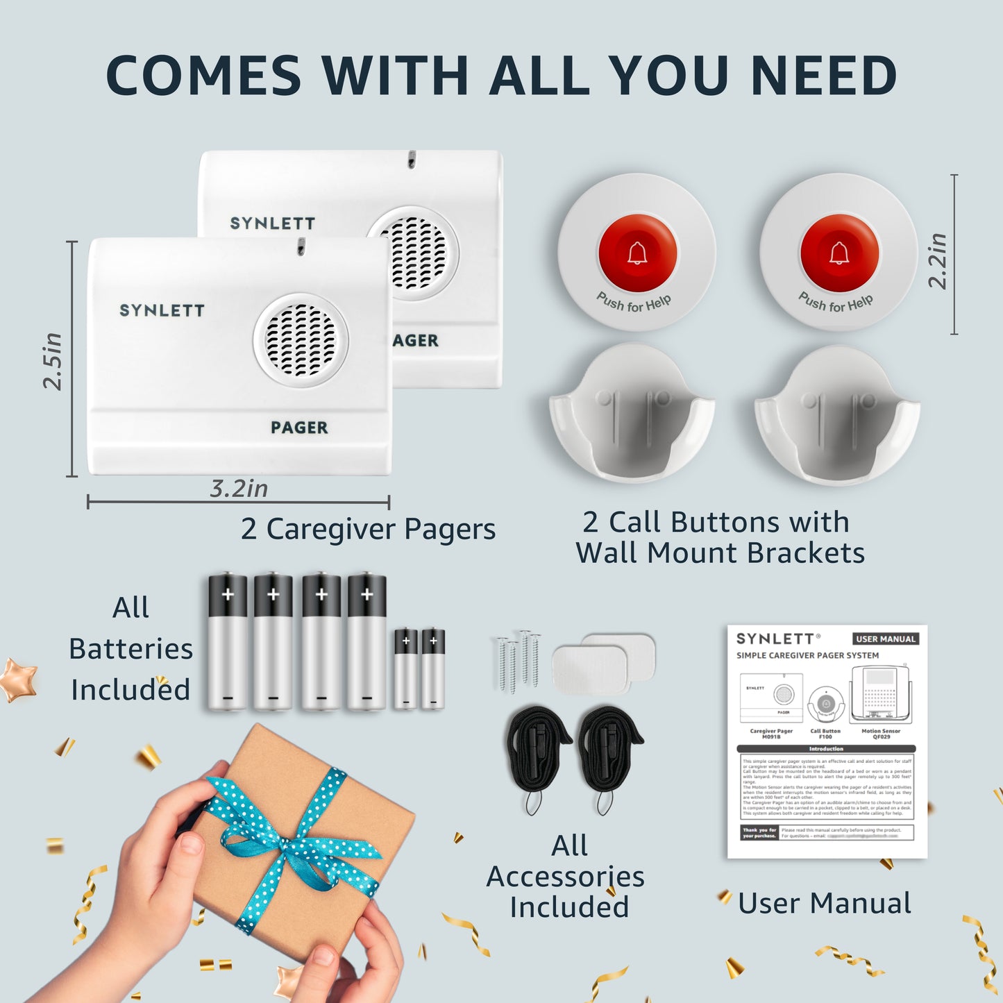 caregiver pager call button for elderly at home portable wireless room senior pendant buzzer calling bell bed alarms monitoring systems nurse call system emergency panic beeper alert button sos dementia patient fall prevention alarm hospice gift