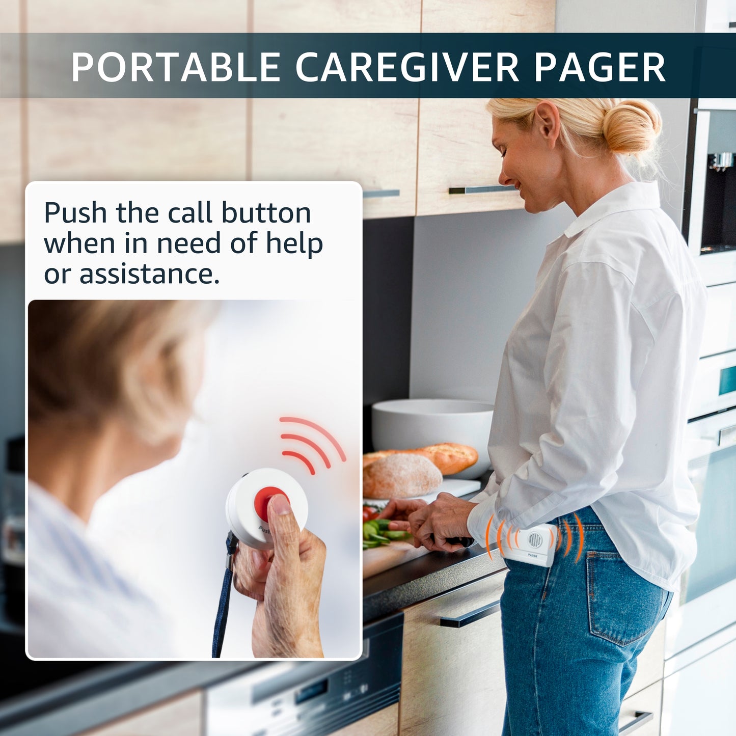 caregiver pager call button for elderly at home synlett portable wireless room senior pendant buzzer calling bell bed alarms monitoring systems nurse call system emergency panic beeper alert button sos dementia patient fall prevention alarm hospice gift