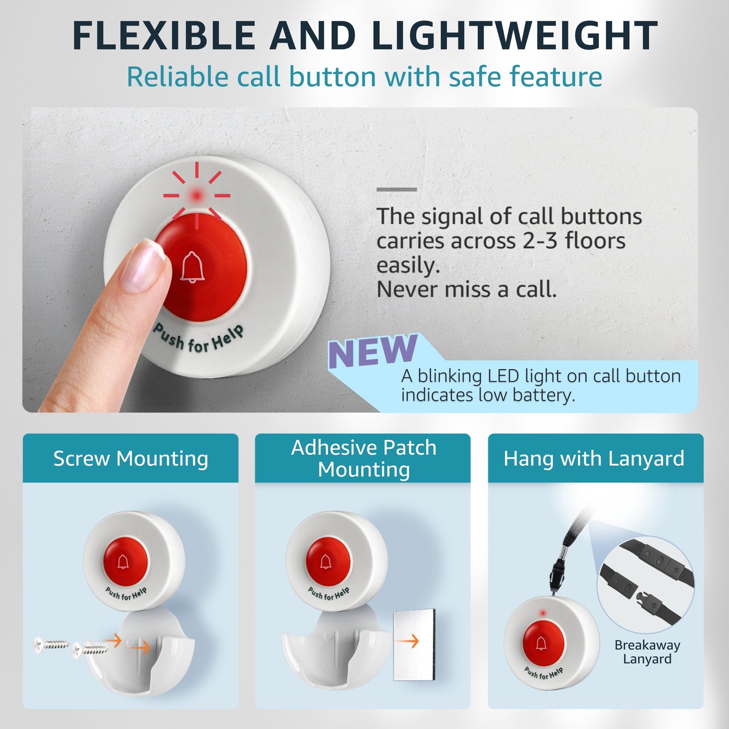 caregiver pager call button for elderly at home synlett portable wireless room senior pendant buzzer calling bell bed alarms monitoring systems nurse call system emergency panic beeper alert button sos dementia patient fall prevention alarm hospice gift