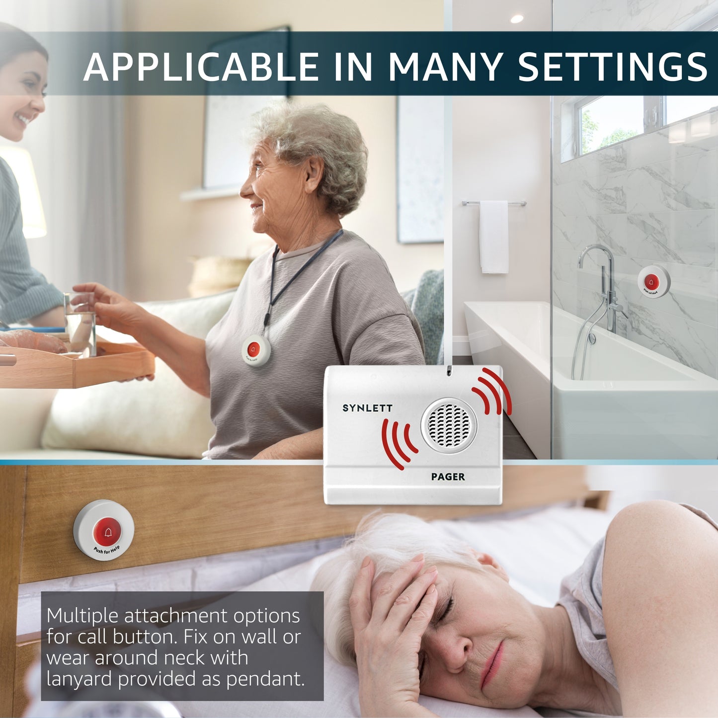 caregiver pager call button for elderly at home synlett portable wireless room senior pendant buzzer calling bell bed alarms monitoring systems nurse call system emergency panic beeper alert button sos dementia patient fall prevention alarm hospice gift