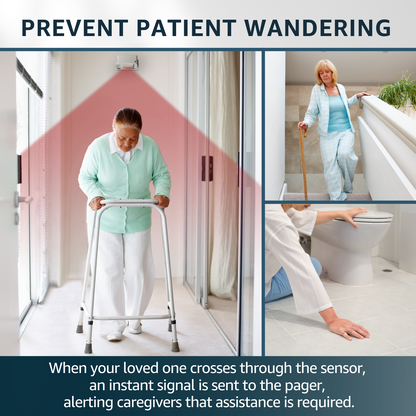 SYNLETT Bed Alarm Caregiver Pager with Motion Sensor