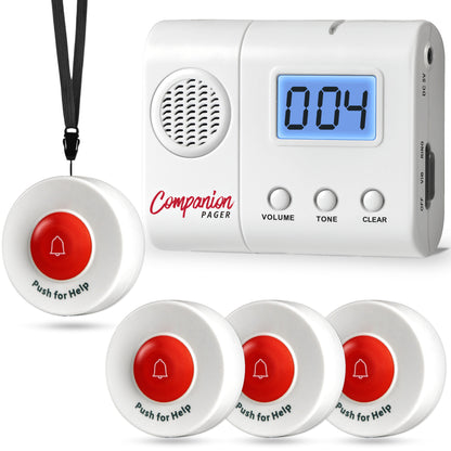 SYNLETT Caregiver LCD Pager with 4 Call Buttons
