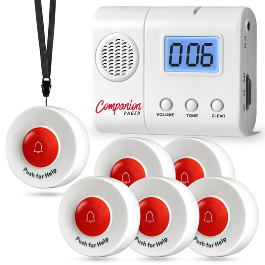 SYNLETT Caregiver LCD Pager with 6 Call Buttons