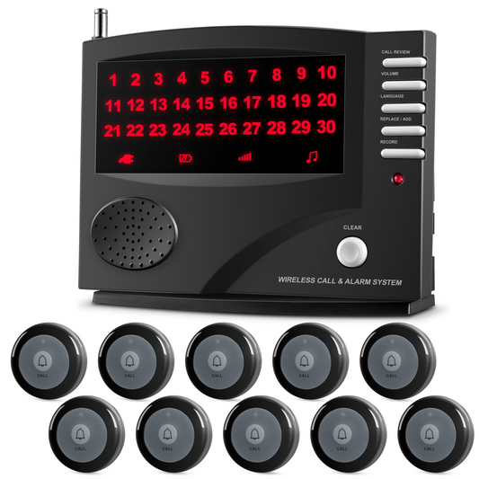 SYNLETT Wireless Calling System with 10 Call Buttons Black
