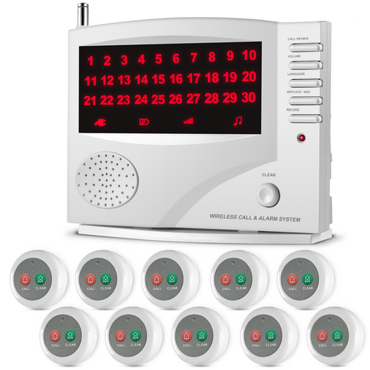 SYNLETT Wireless Calling System with 10 Call/Clear Buttons White
