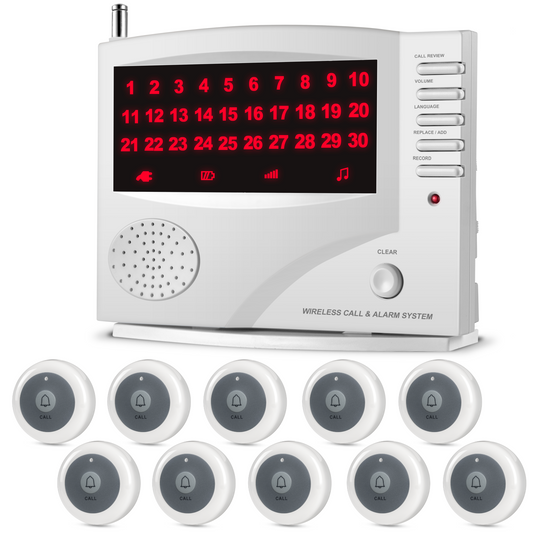 SYNLETT Wireless Calling System with 10 Call Buttons White