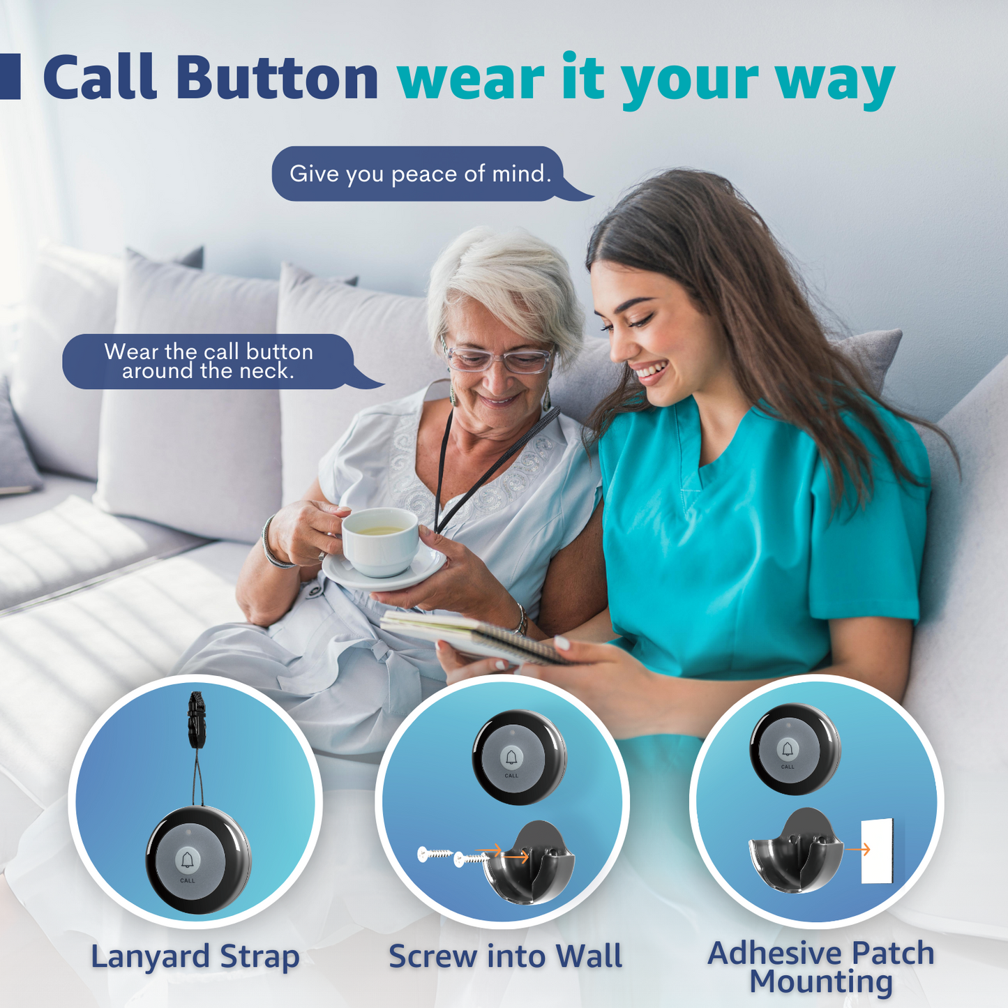 SYNLETT Wireless Calling System with 10 Call Buttons Black