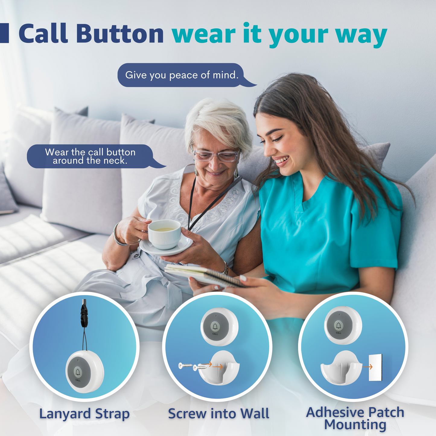 SYNLETT Wireless Calling System with 10 Call Buttons White