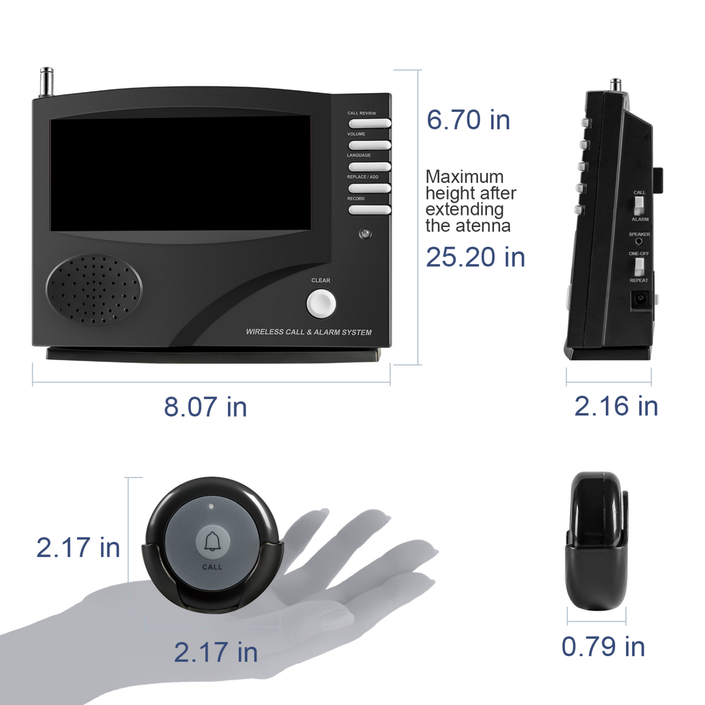 SYNLETT Wireless Calling System with 10 Call Buttons Black
