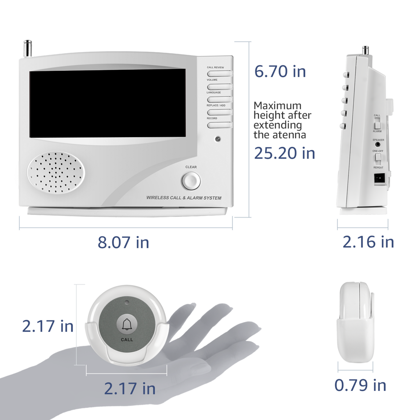 SYNLETT Wireless Calling System with 10 Call Buttons White