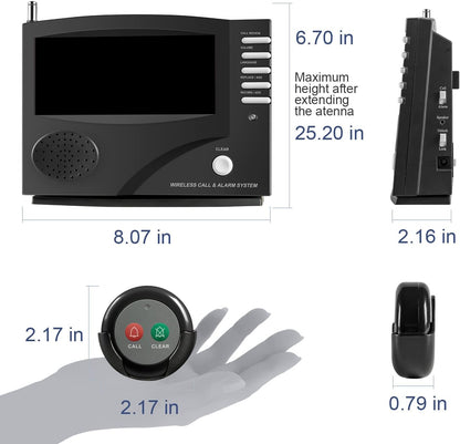 SYNLETT Wireless Calling System with 10 Call/Clear Buttons Black