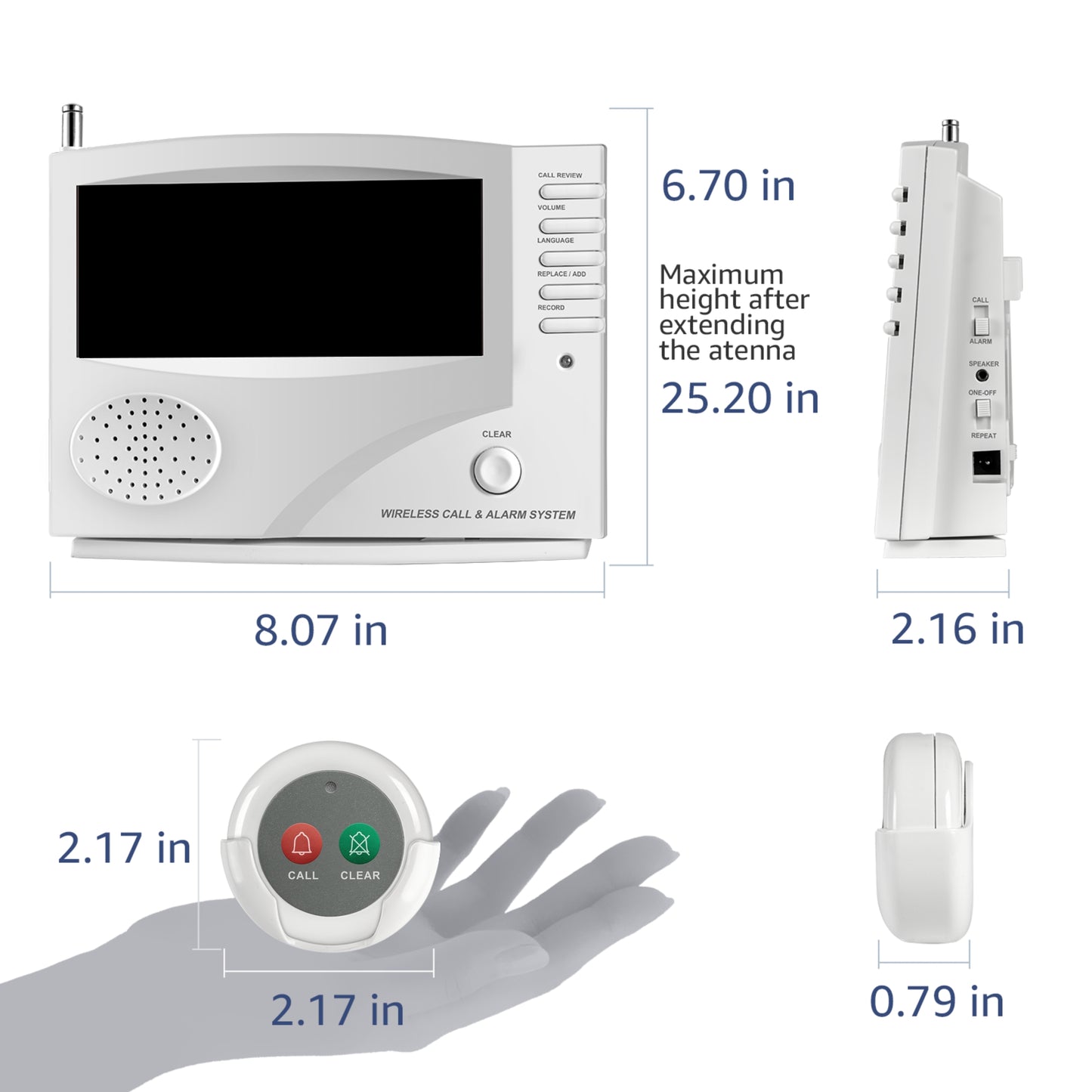 SYNLETT Wireless Calling System with 10 Call/Clear Buttons White